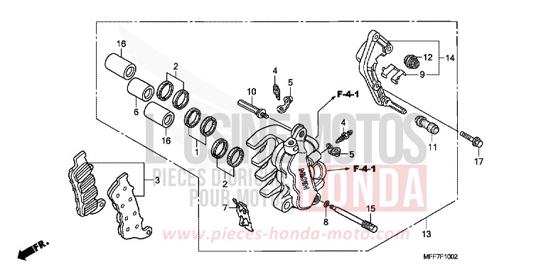 MACHOIRE DE FREIN AVANT G. (ABS) de TRANSALP ABS SHASTA WHITE (NH138) de 2011